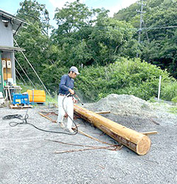 材木の加工模様です